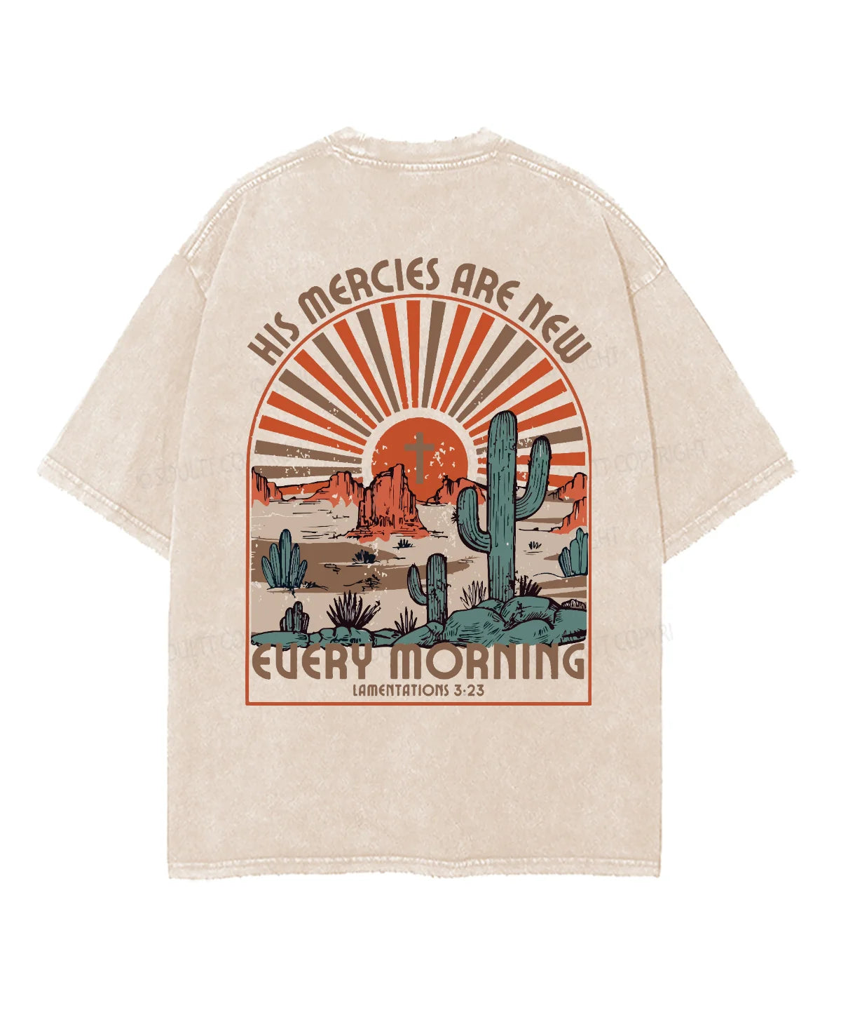 His Mercies Are New Double Sided Washed Christian T-shirt