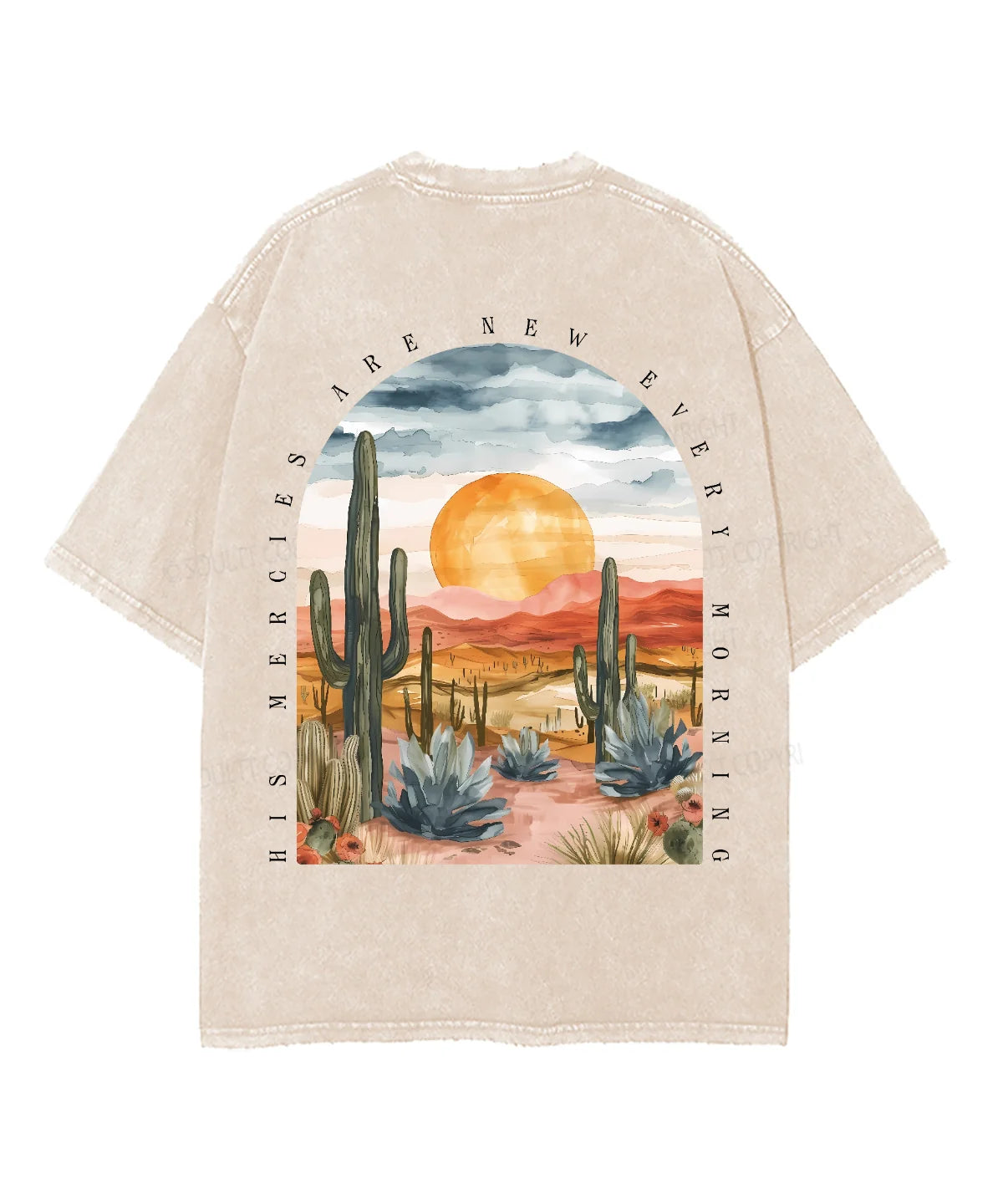 His Mercies Are New Double Sided Unisex Washed Christian T-shirt