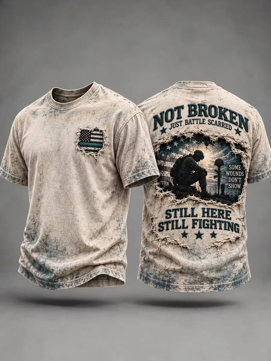 Men's U.S. Veteran PTSD Printed Casual T-Shirt