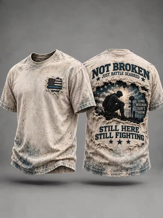 Men's U.S. Veteran PTSD Printed Casual T-Shirt