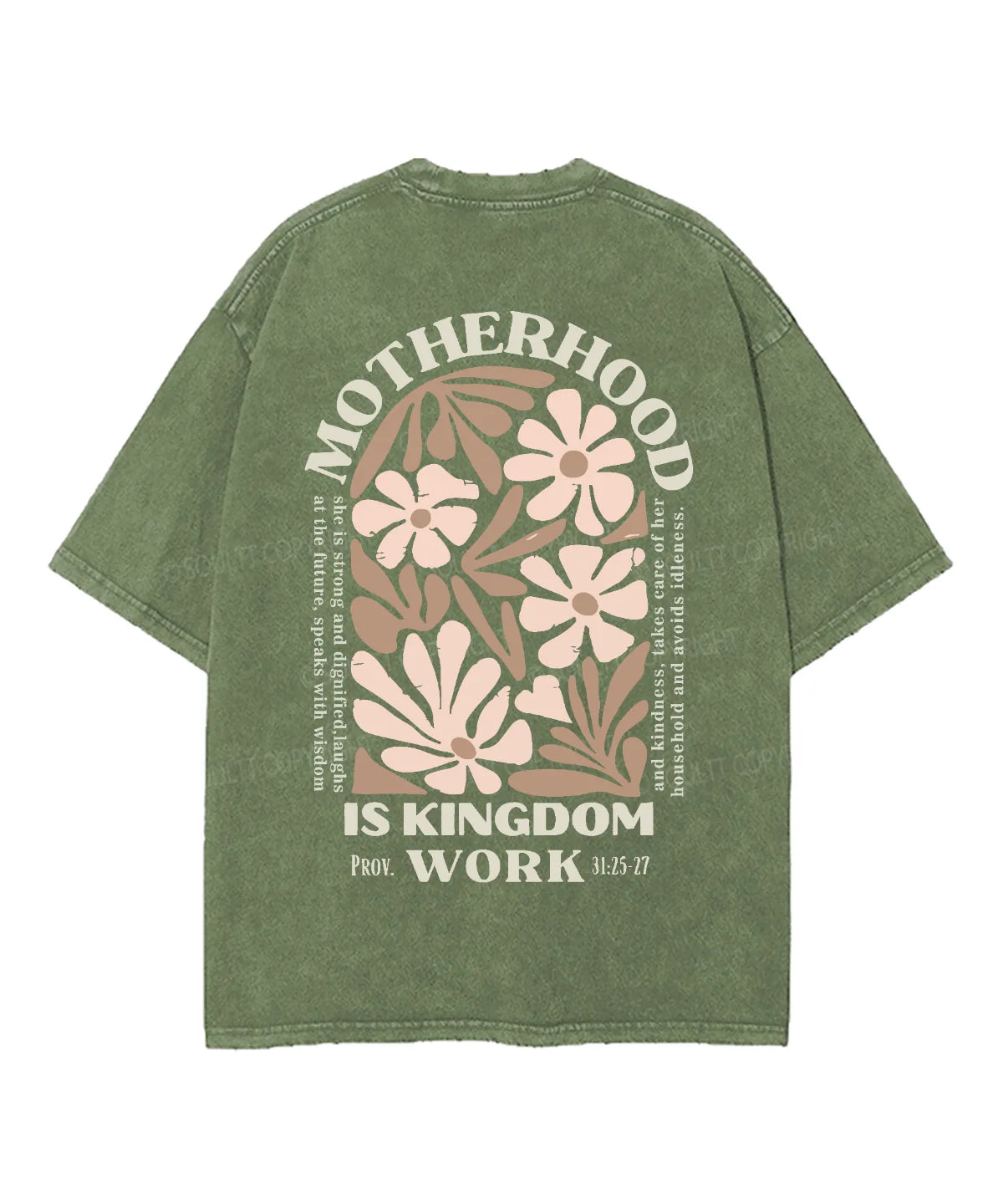 Motherhood Is Kingdom Work Double Sided Washed Christian T-shirt