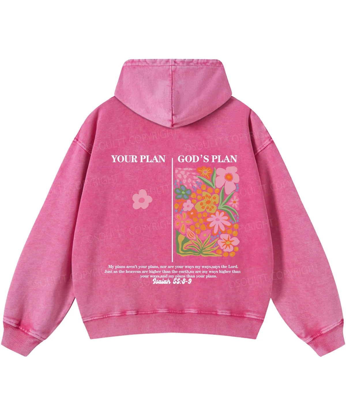 Your Plan God's Plan Double Sided Washed Christian Hoodie