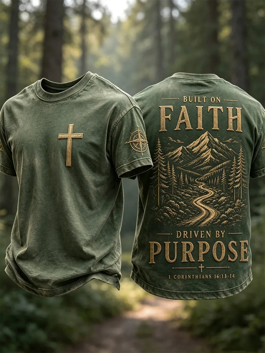 Men's Build on Faith Driven By Purpose Outdoor Adventure short sleeves t-shirt