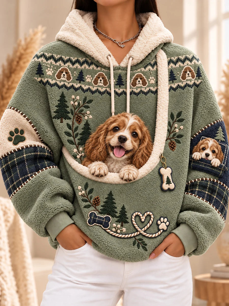 Women‘s Fun Animals Hoodie With Pocket For Dogs Cats Dogs Hoodie