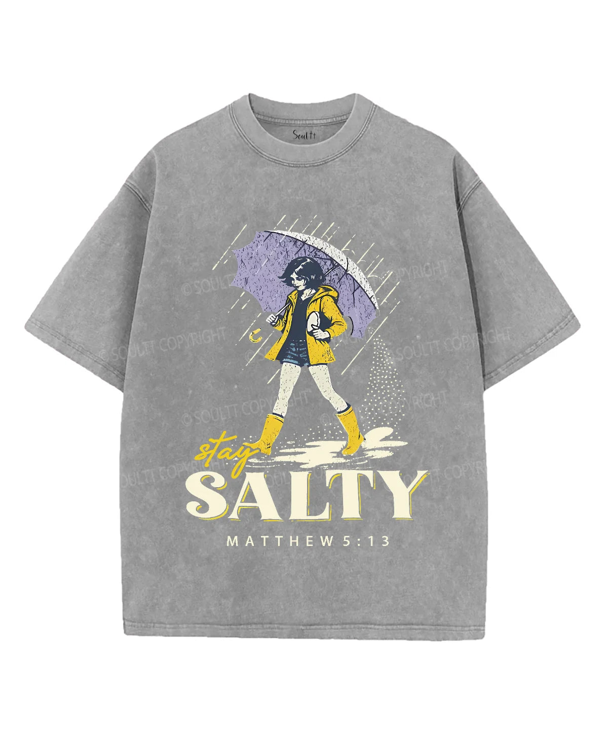 Stay Salty Unisex Washed Christian T-shirt