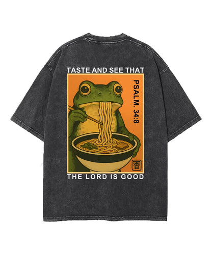 The Lord Is Good Double Sided Unisex Washed Christian T-shirt