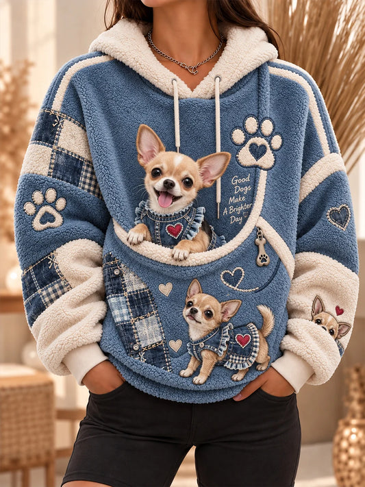 Women‘s  Fun Animals Hoodie with Pocket for Dogs Cats Dogs Hoodie