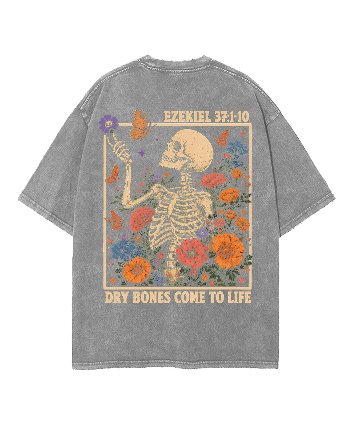 Dry Bones Come To Life Double Sided Unisex Washed Christian T-shirt