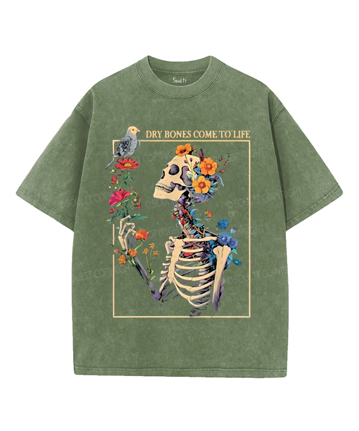 Dry Bones Come To Life Unisex Washed Christian T-shirt