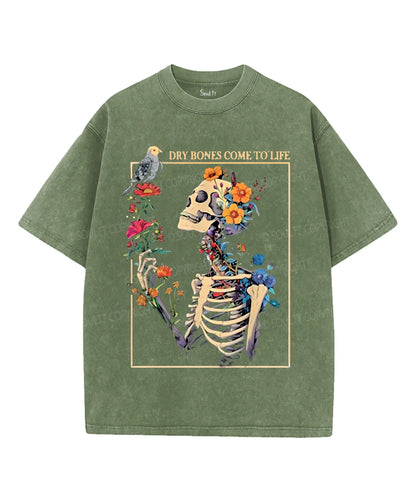Dry Bones Come To Life Unisex Washed Christian T-shirt