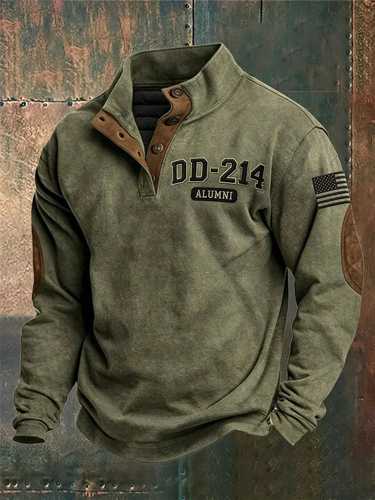 Men's DD-214 Alumni Print Four-button Hoodie