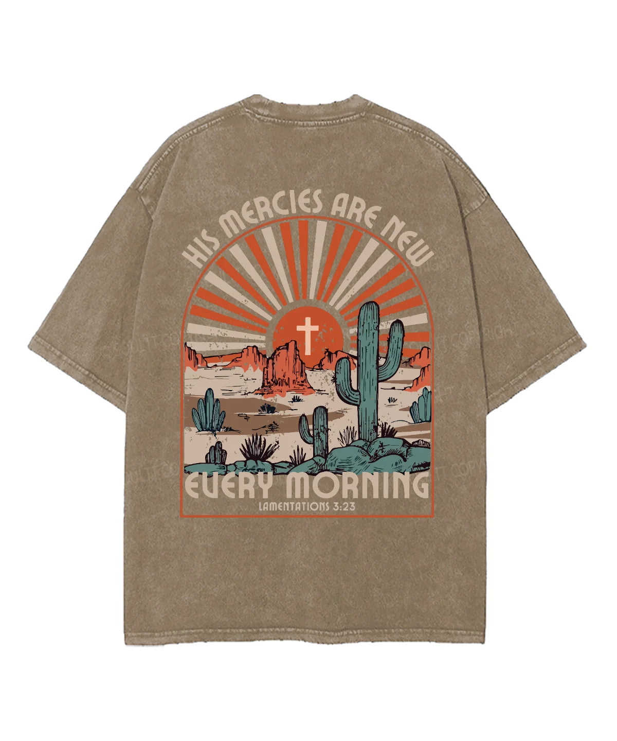 His Mercies Are New Double Sided Washed Christian T-shirt