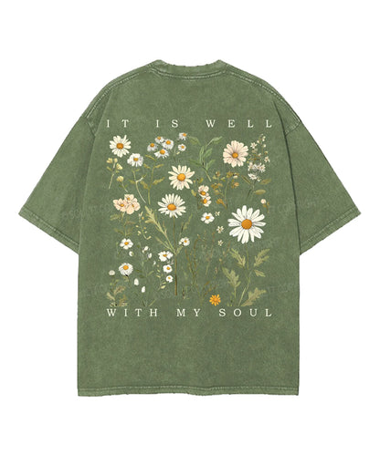 It Is Well With My Soul Double Sided Unisex Washed Christian T-shirt
