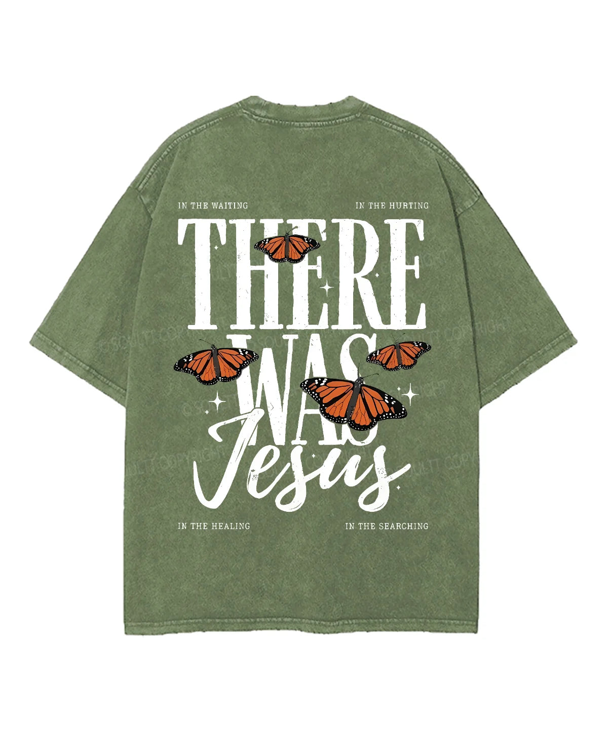 There Was Jesus Double Sided Unisex Washed Christian T-shirt