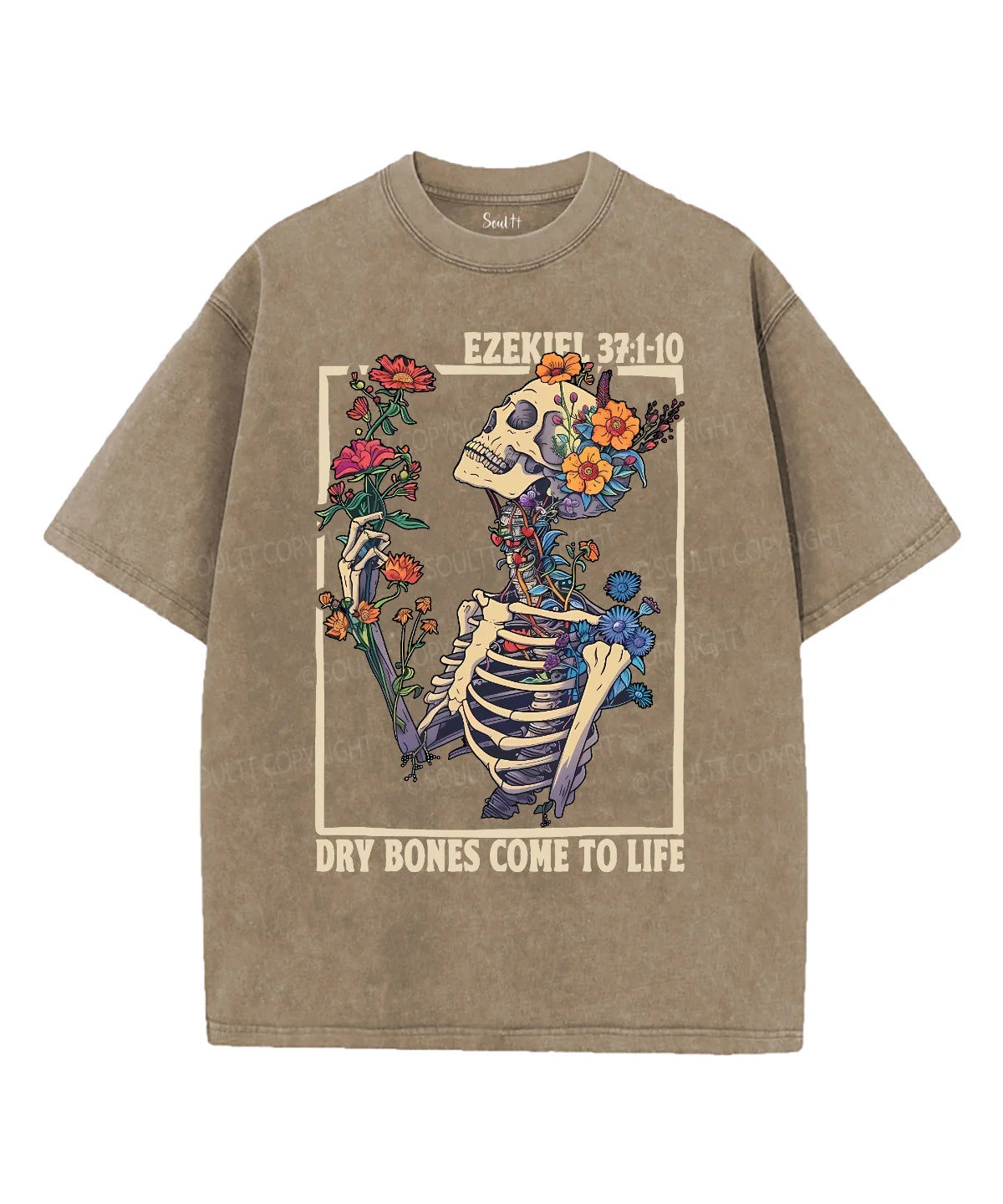 Dry Bones Come To Life Unisex Washed Christian T-shirt