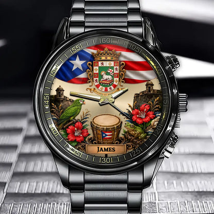 Custom Puerto Rican Pride Watch - Personalized Gifts For Him & Her - Boricua At Heart