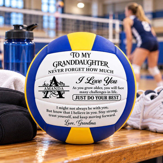 Custom Volleyball Keepsake - Personalized Gift For Daughter & Granddaughter - Never Forget How Much I Love You