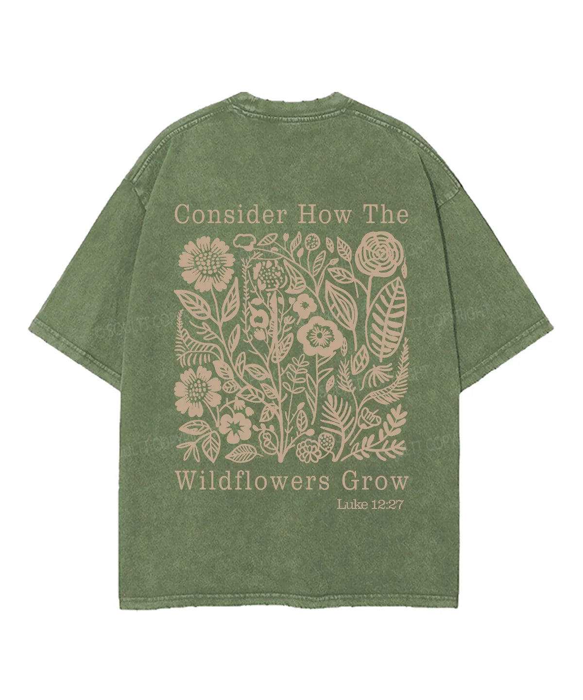 Consider How The Wildflower Grow Double Sided Unisex Washed Christian T-shirt