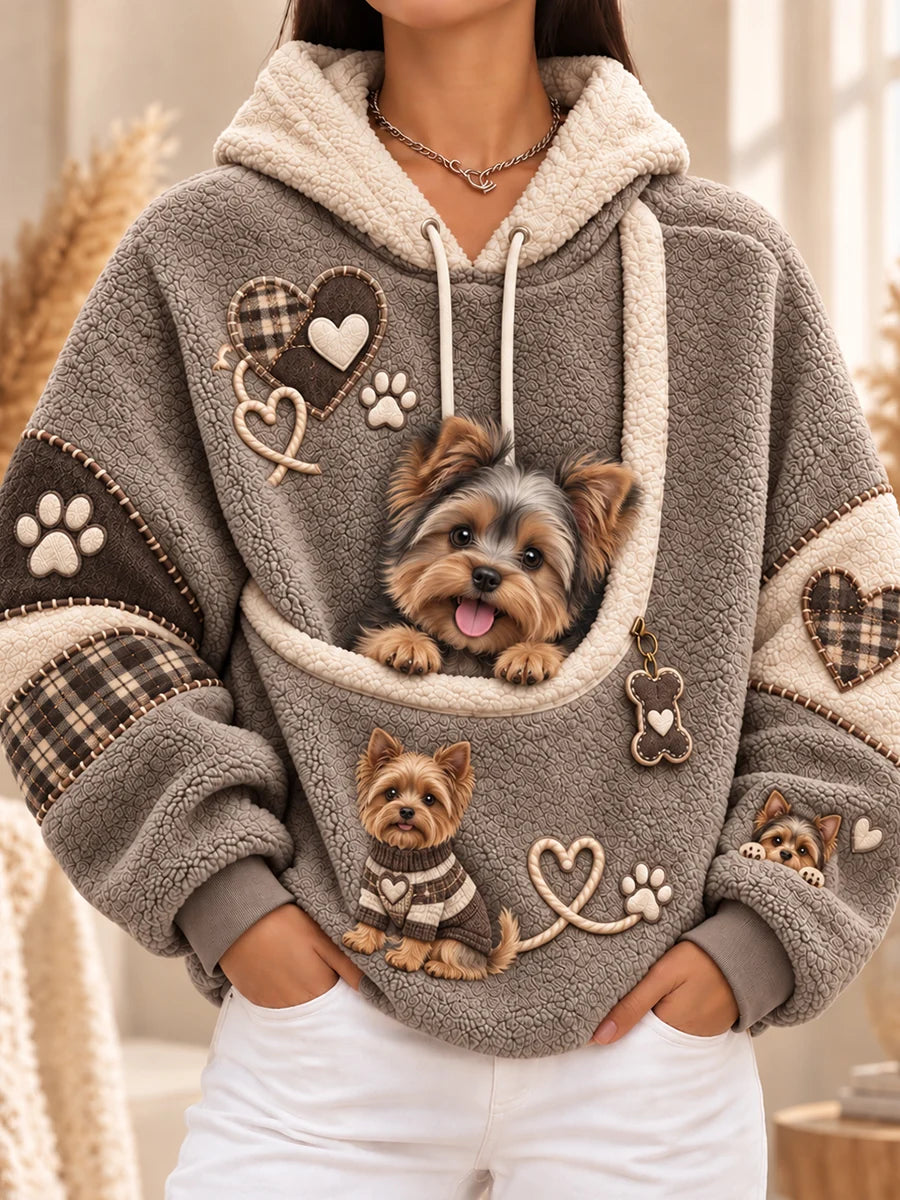 Women‘s Fun Animals Hoodie With Pocket For Dogs Cats Dogs Hoodie