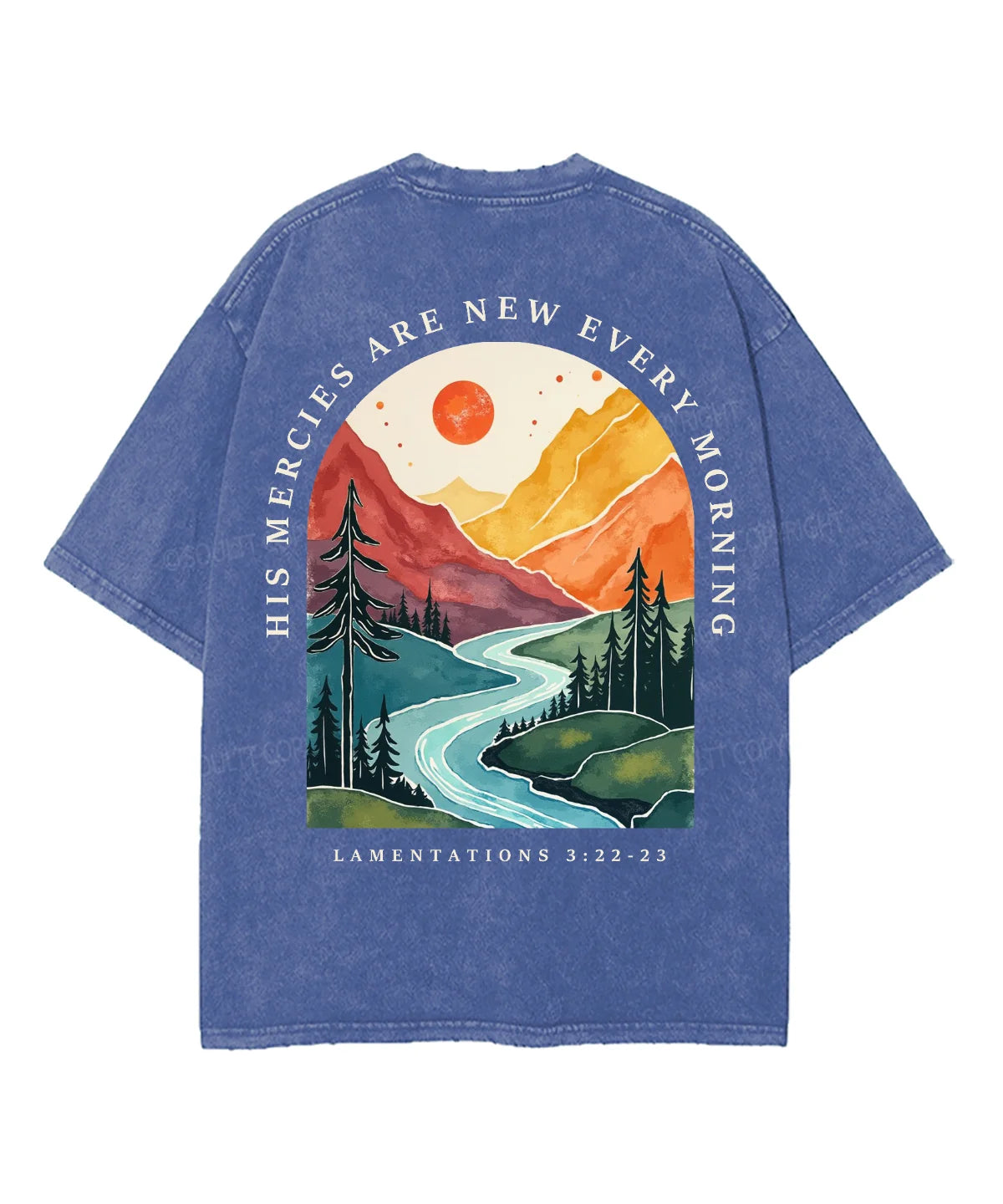 His Mercies Are New Every Morning Double Sided Unisex Washed Christian T-shirt