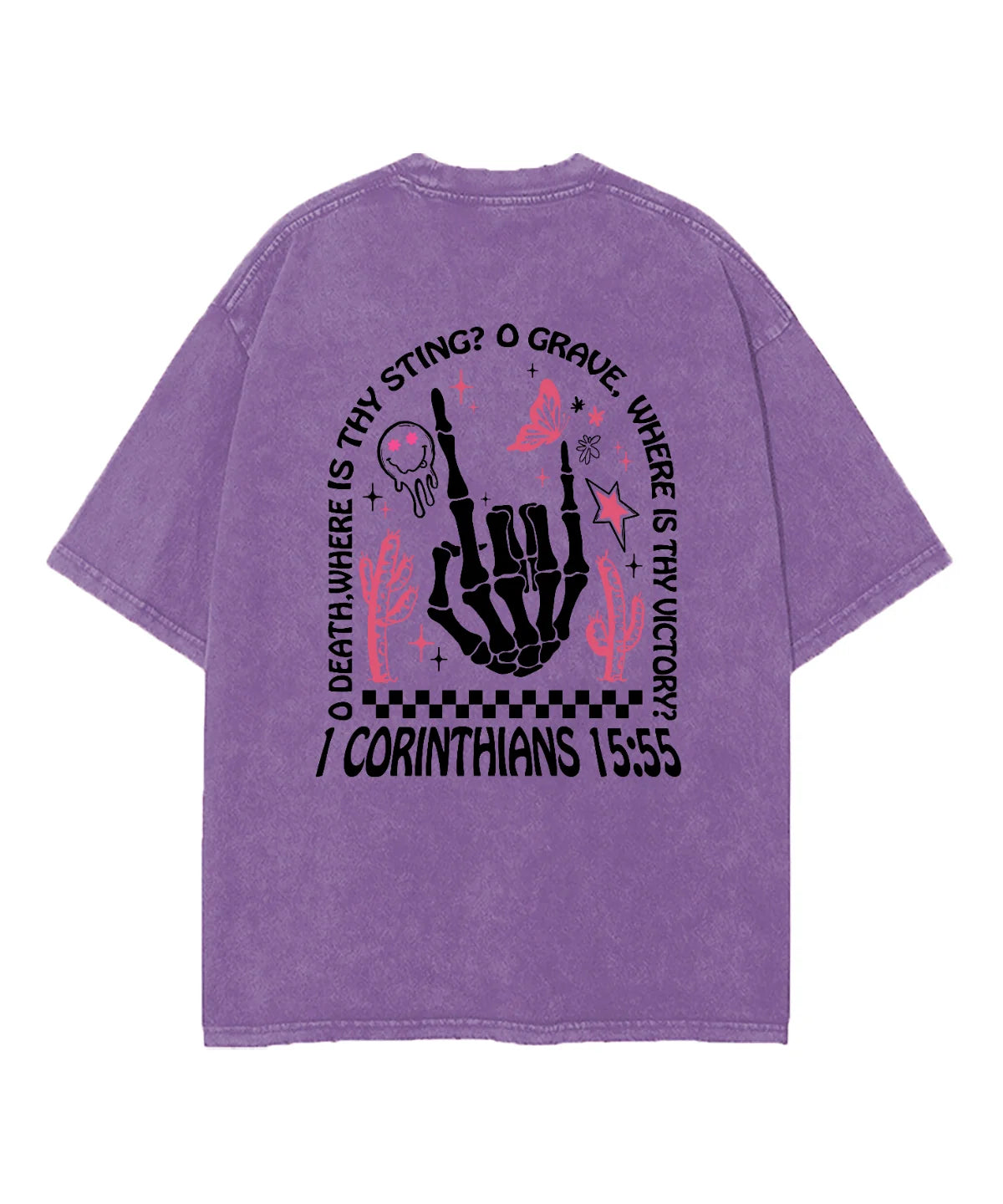 O Death Where Is Thy Sting Double Sided Washed Christian T-shirt