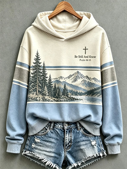 Women's Be Still And Know Psalm 46:10 Printed Sweatshirt