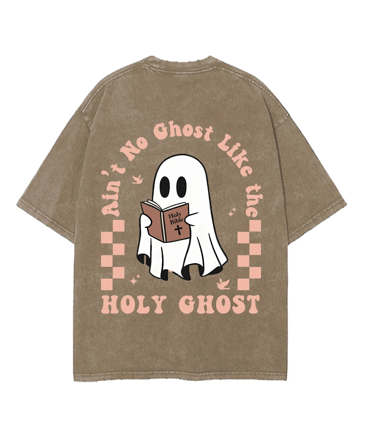 Holy Ghost Double Sided Unisex Washed Christian T-shirt