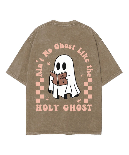 Holy Ghost Double Sided Unisex Washed Christian T-shirt