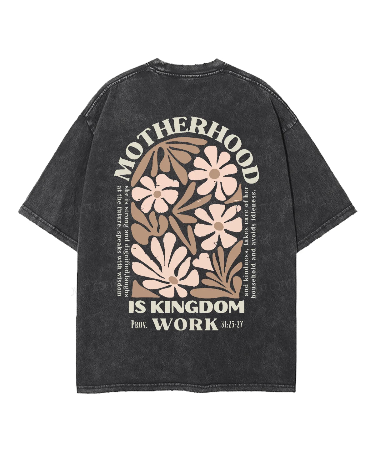 Motherhood Is Kingdom Work Double Sided Washed Christian T-shirt