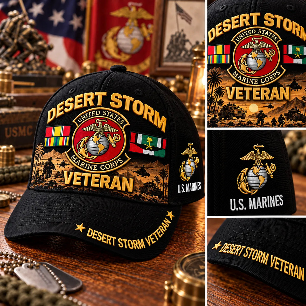 🏆Last Day Promo: 45% OFF! 🏜️Desert Storm Veteran Tribute Cap （1991–2026 -35TH ANNIVERSARY）