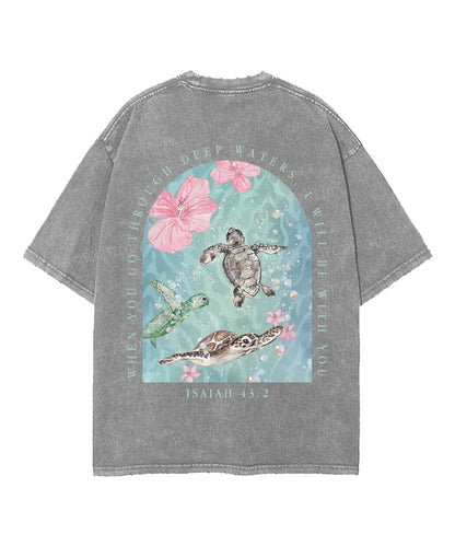 I Will Be With You Double Sided Unisex Washed Christian T-shirt