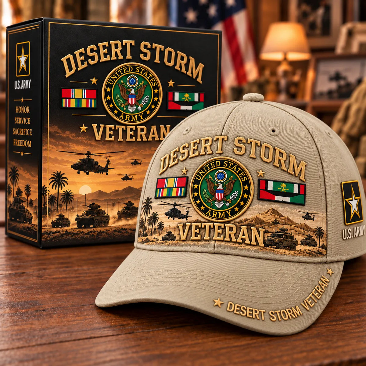 🏆Last Day Promo: 45% OFF! 🏜️Desert Storm Veteran Tribute Cap （1991–2026 -35TH ANNIVERSARY）
