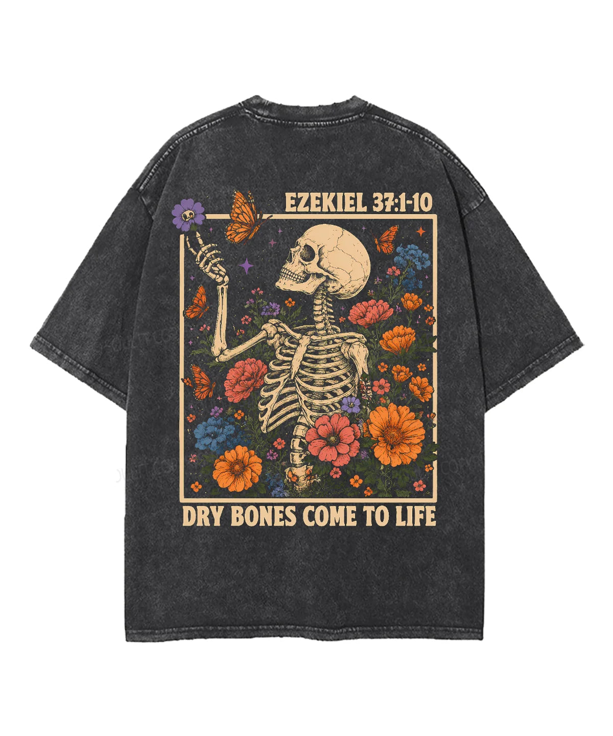 Dry Bones Come To Life Double Sided Unisex Washed Christian T-shirt