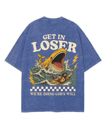 We're Doing God's Will Double Sided Unisex Washed Christian T-shirt