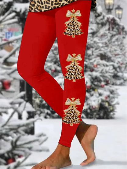 Women's Christmas Faith Print Tight High Elastic Leggings