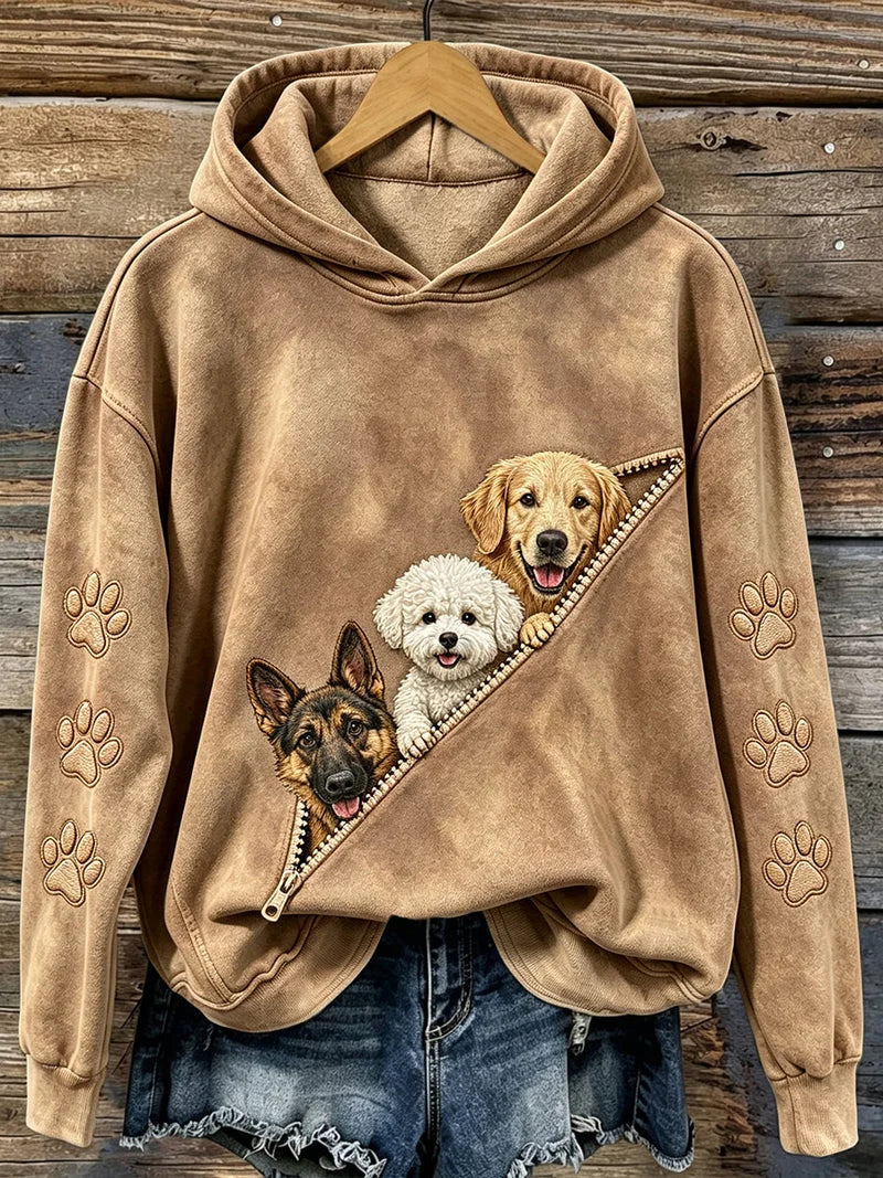Women's vintage animal‑print sweatshirt
