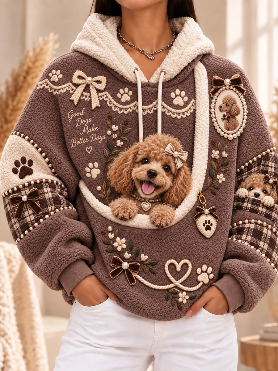 Women‘s Fun Animals Hoodie With Pocket For Dogs Cats Dogs Hoodie