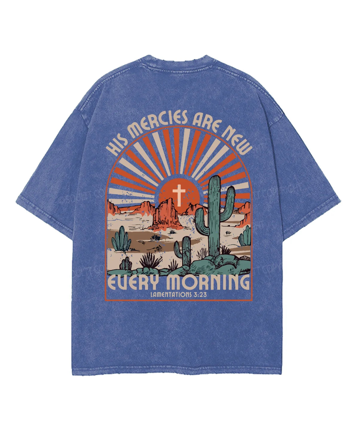 His Mercies Are New Double Sided Washed Christian T-shirt