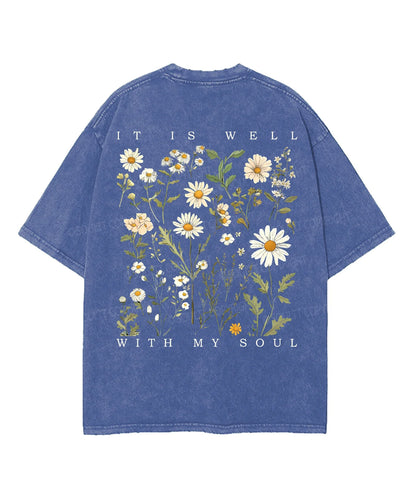 It Is Well With My Soul Double Sided Unisex Washed Christian T-shirt
