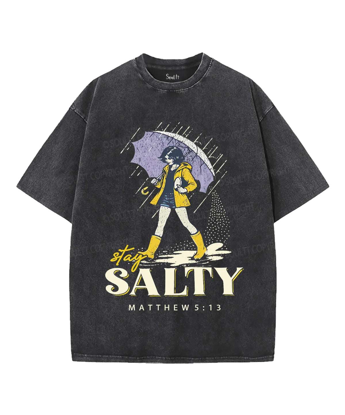 Stay Salty Unisex Washed Christian T-shirt