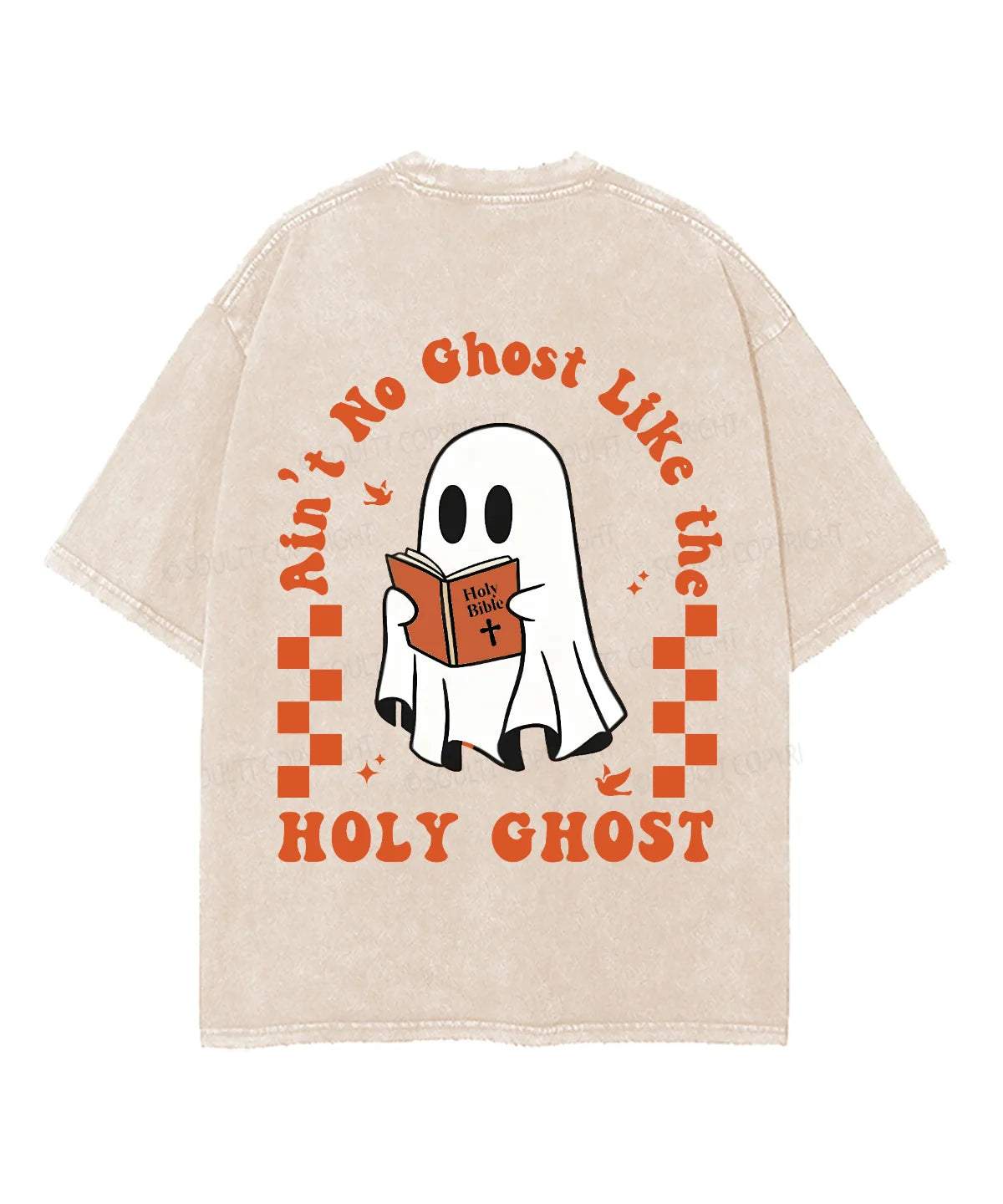 Holy Ghost Double Sided Unisex Washed Christian T-shirt