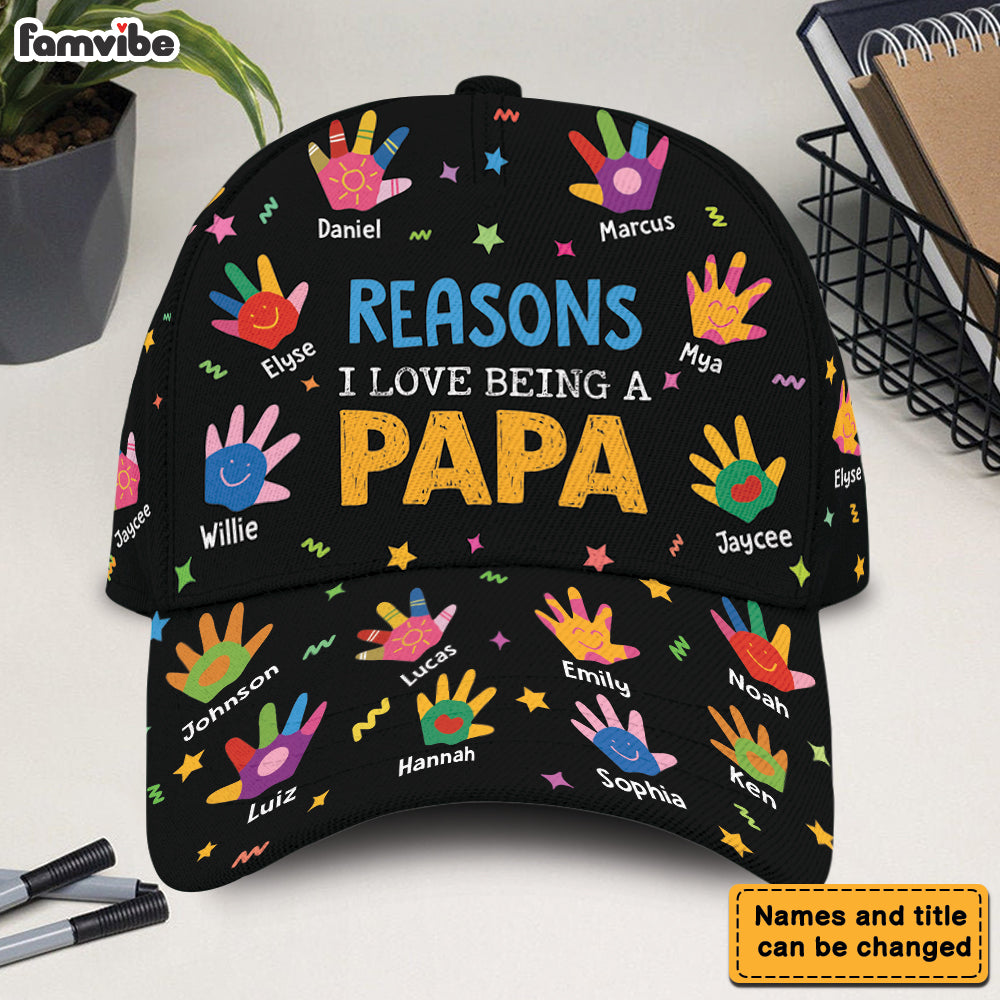 Personalized Reason I Love Being A Grandma/Papa - Custom Kids' Names Cap 37991