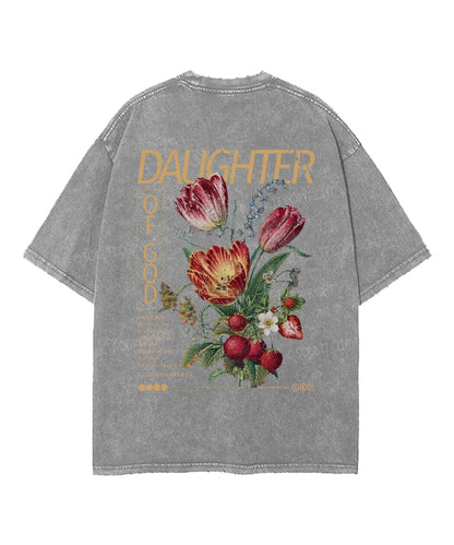 Daughter Of God Double Sided Washed Christian T-shirt