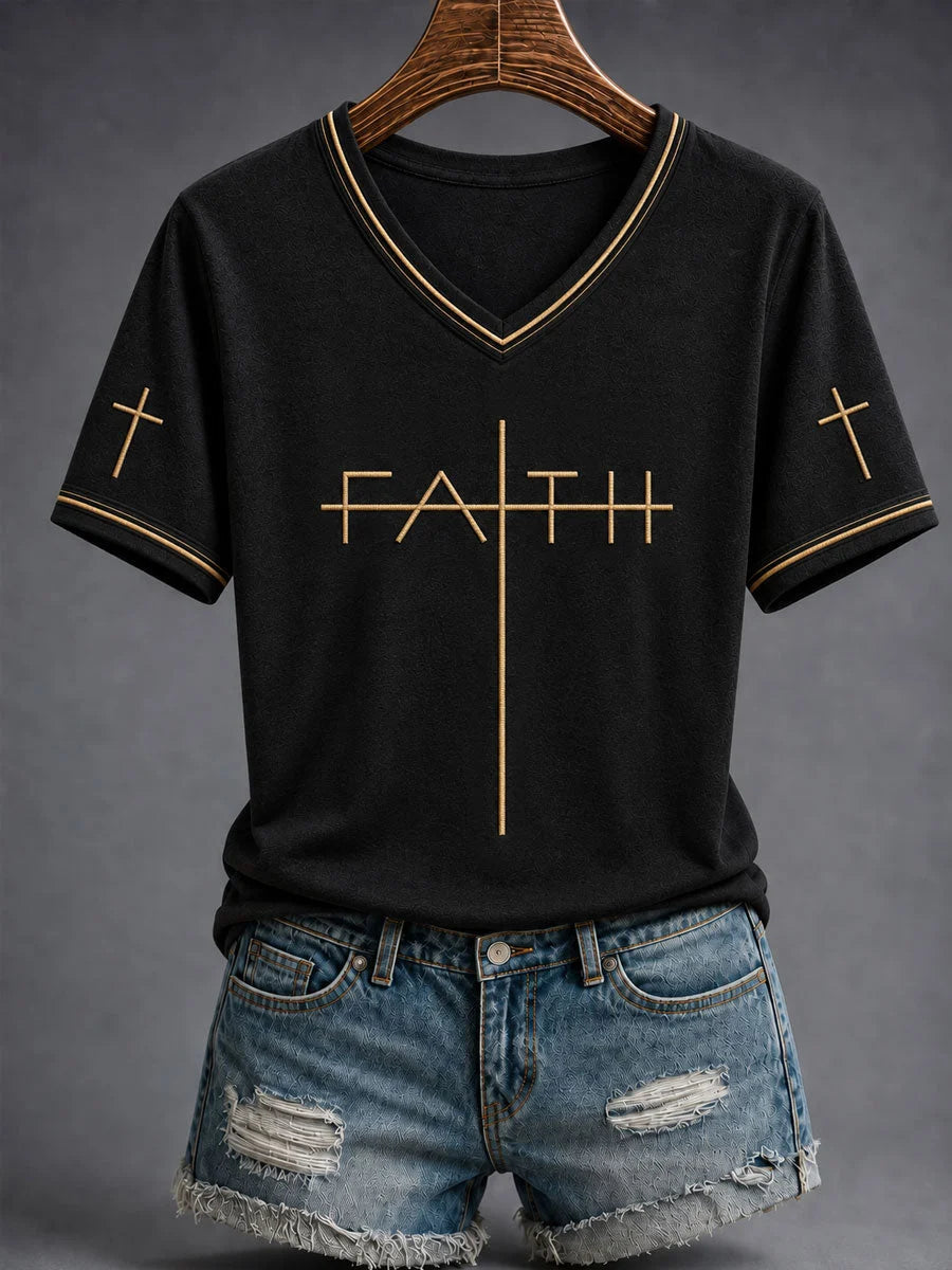 Women's Faith Cross Print T-shirt