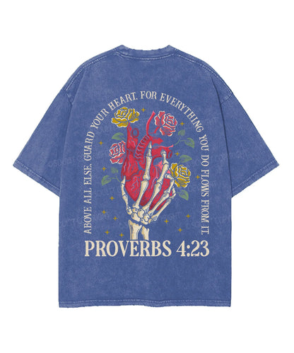 Guard Your Heart Double Sided Unisex Washed Christian T-shirt