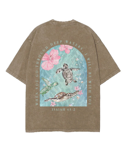 I Will Be With You Double Sided Unisex Washed Christian T-shirt