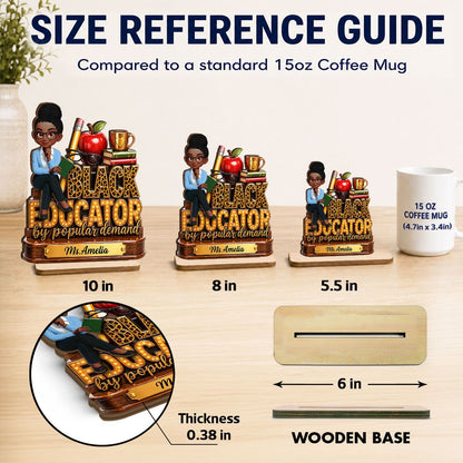 Black Educator by Popular Demand - Personalized 2-Layered Wooden Plaque - Back to School Decor for Teacher