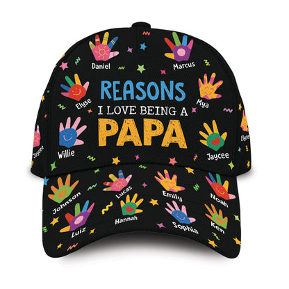 Personalized Reason I Love Being A Grandma/Papa - Custom Kids' Names Cap 37991