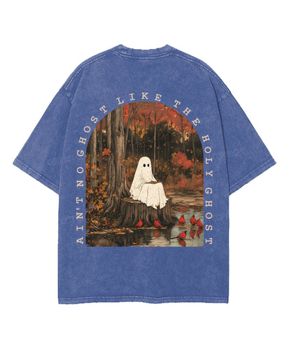 Ain't No Ghost Like The Holy Ghost Double Sided Unisex Washed Christian T-shirt