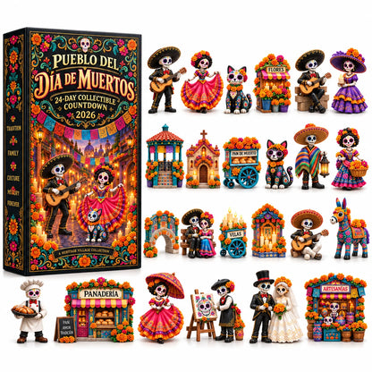 Pueblo del Día de Muertos 2026 – 24-Day Day of the Dead Collectible Countdown Calendar with 24 Unique Miniatures
